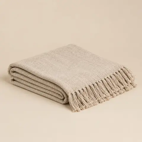 Sample product: oatmeal linen throw